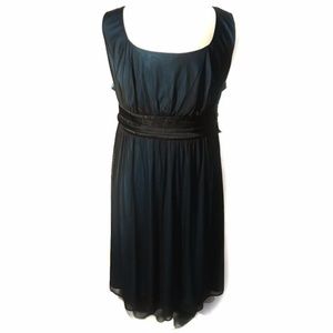 Plus Size Black Blue Empire Waist Formal Dress